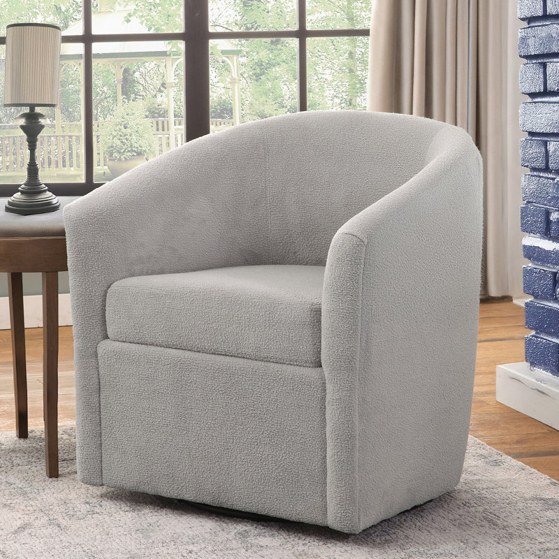 Chaise d'appoint pivotante en tonneau Oaklynn, Gris