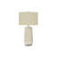 Lighting, H 31 po, lampe de table, céramique crème, abat-jour beige, contemporain