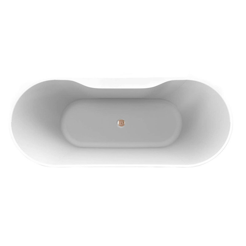67'' x 28.38'' Freestanding Soaking Acrylic Bathtub, Rose Gold