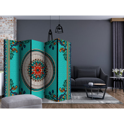 Nita 225cm W x 172cm H 5 - Panel Folding Room Divider