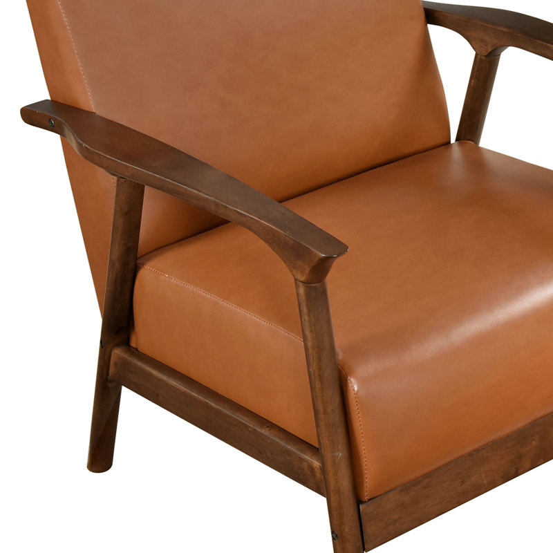 Chaise d'appoint rembourrée en similicuir 1 pièce