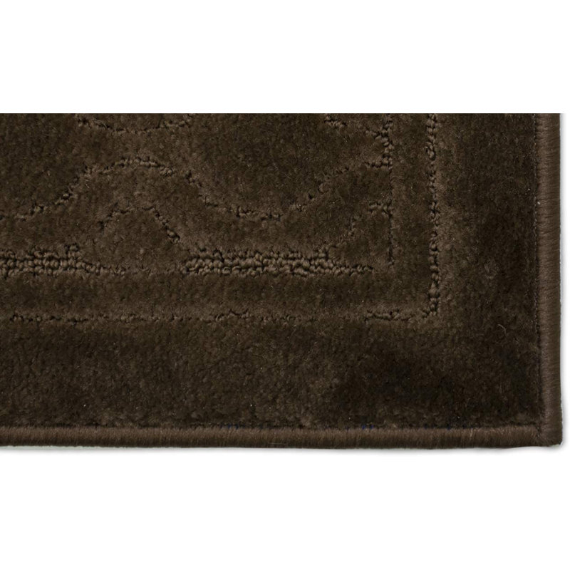 Tapis brun lavable et antidérapant à treillis, Tapis de couloir 2 pi 2 po x 8 pi