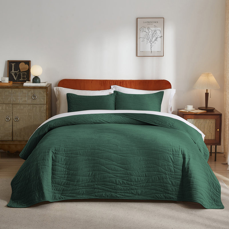 Ensemble de couvre-lit Wondnuga, 3 pièces douces et légères, double couture surpiquée, ensemble de literie toutes saisons