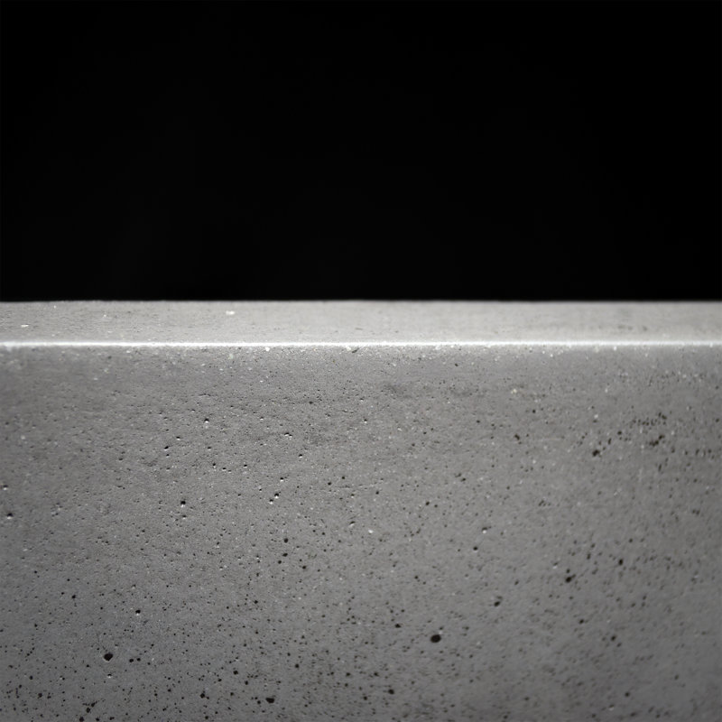 NativeStone® Concrete 33" L x 20.5" W Farmhouse Kitchen Sink with Curved Apron, Ash