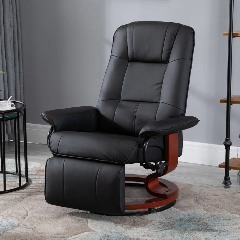 Fauteuil inclinable pivotant en cuir Vegan, Noir