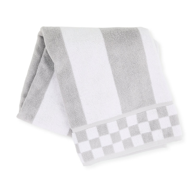 Plum Stripe Bath Towel, Silver/Gray/White