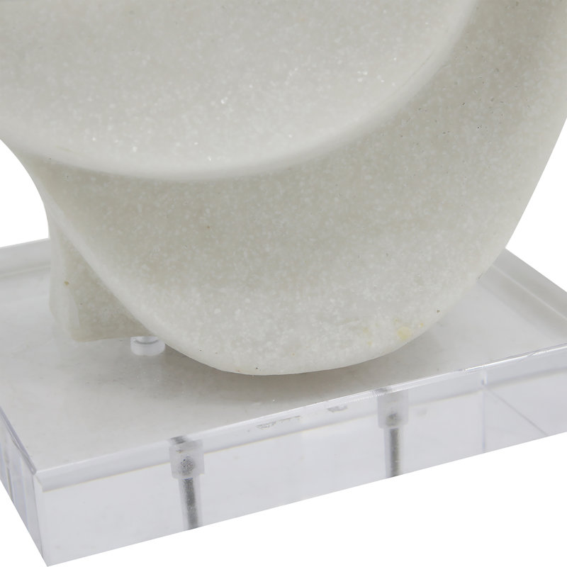 Modern Resin & Acrylic Abstract Sculpture - 15" White Decorative Art for Home, Office, Bedroom, or Living Room