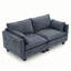 Canapé 2 places avec chargement USB, canapé compact moderne en chenille bleue pour appartement-406284744