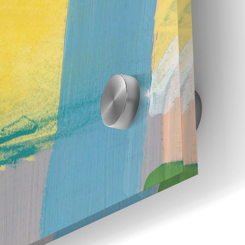 "Petite ville sur une colline n ° 2" par Jan Weiss, art mural en verre Latitude Run®, 36 po x 24 po
