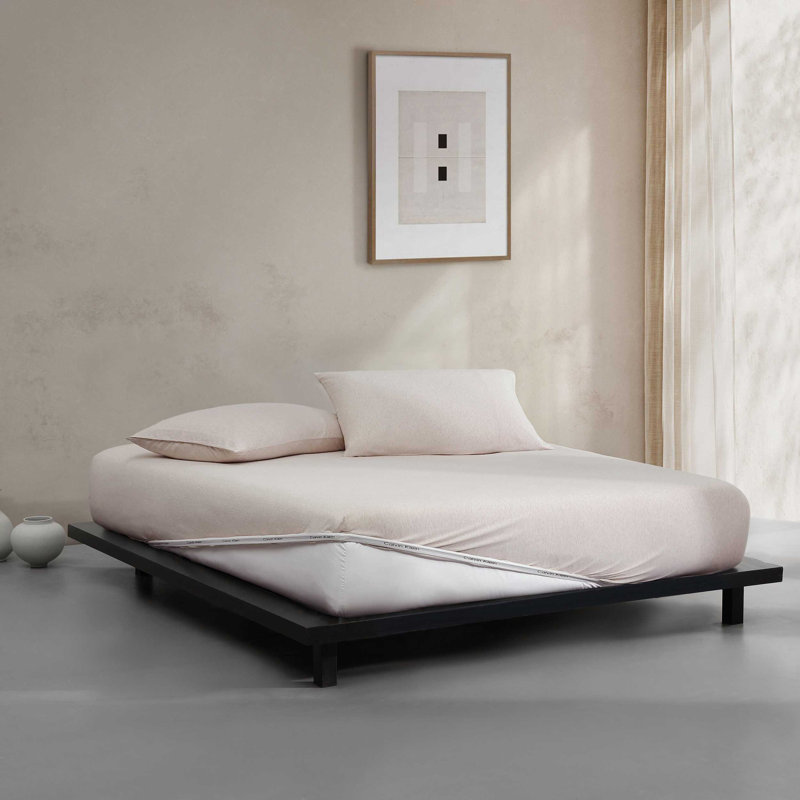 Ensemble de draps 4 pièces Calvin Klein, Ensemble de draps et de 2 taies d'oreiller pour tr, Rose