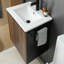 Meuble-lavabo de salle de bain mural 24 po avec porte-serviettes flottant noir et noyer-167899882