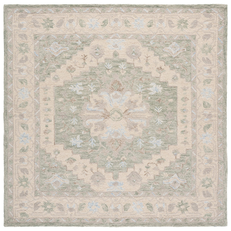 Heritage Hand Tufted Wool Floral Indoor Rug, Rectangle 4' x 6'