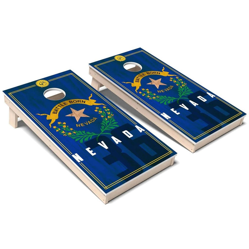 Ensemble de planches de cornhole composites toutes saisons Nevada State Flag 2.0, AUCUN accessoire