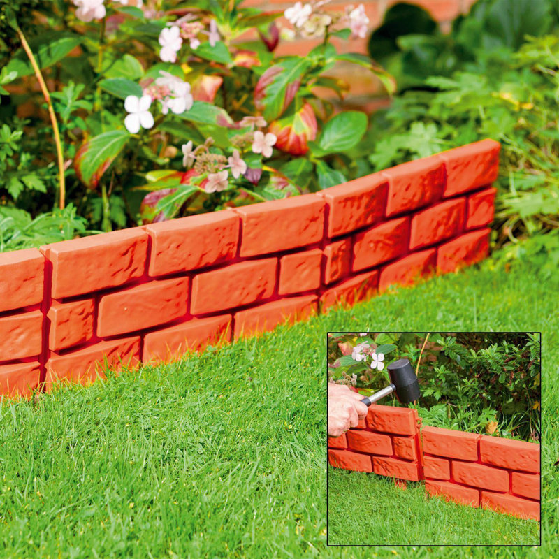 Jolivue 88.9 cm H Lawn Edging Fencing, Terracotta
