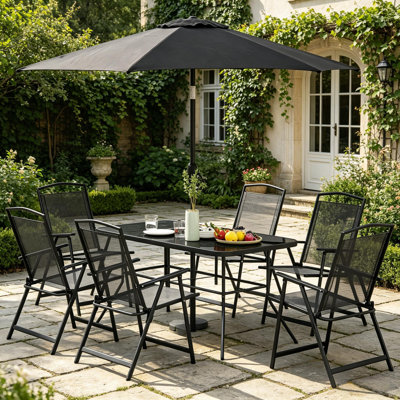 Ensemble de mobilier de jardin, ensemble de salle à manger d'extérieur 8 pièces, ensemble de mobilier de jardin d'extérieur