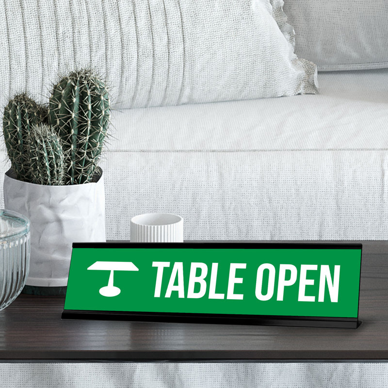 Plaque de table ouverte
