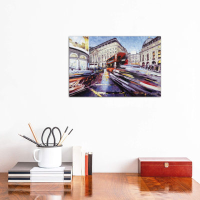 Regent Street At Piccadilly by Roger - Wrapped Canvas Painting