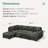 Brunella 111.4'' W Corduroy Modular Sleeper Sectional with Storage-817320973