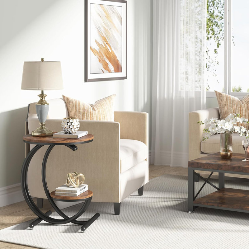 Industrial Round End Table Set Of 2