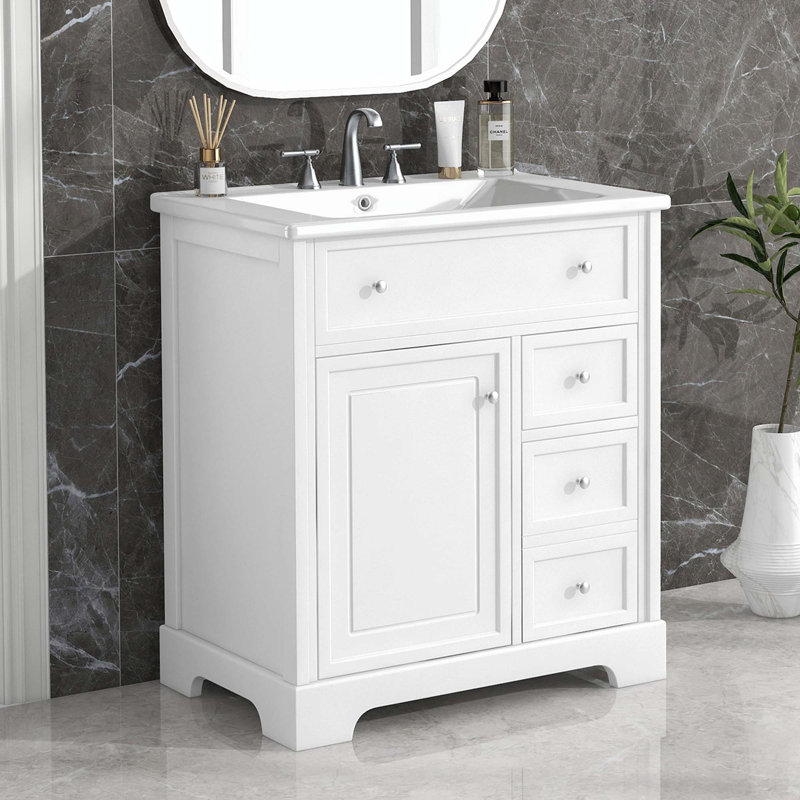 Ensemble de meuble-lavabo simple 30 po avec plateau en bois manufacturé Sita