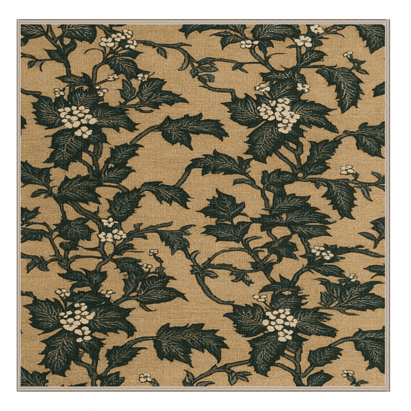  Washable Japanese Knotweed Vegetables Area Rug, Carré 4 pi