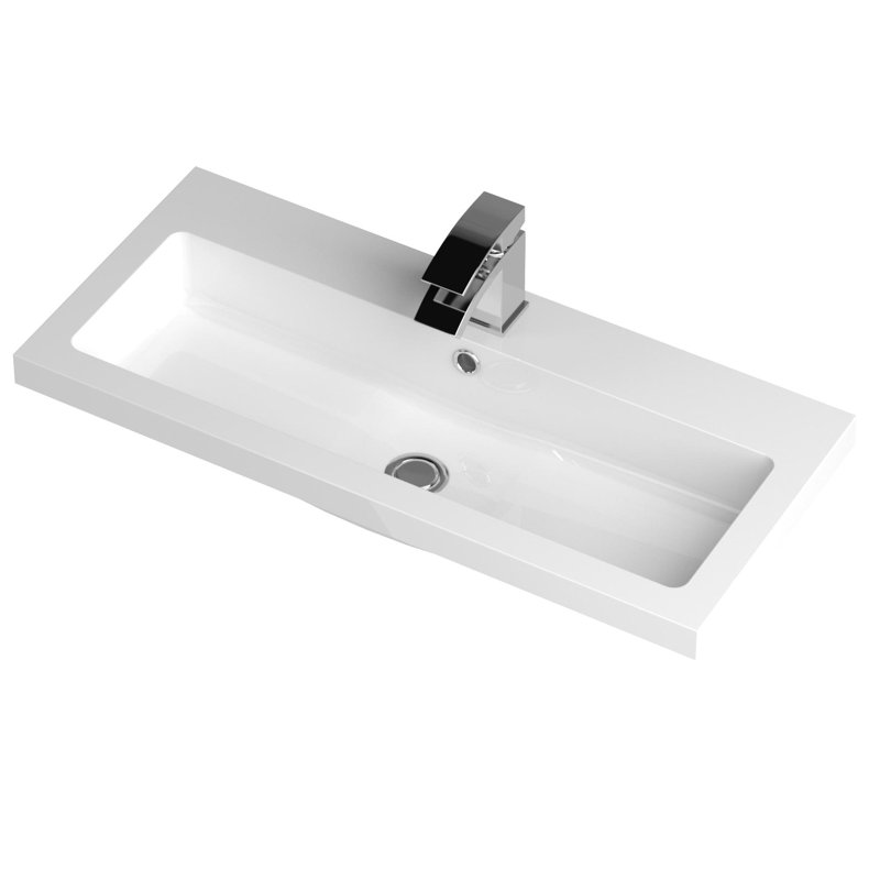 Fusion 805mm Bathroom Vanity with Basin, Gloss White