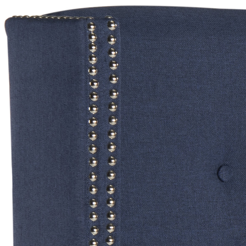 Burch Upholstered Headboard, Linen Navy, Full