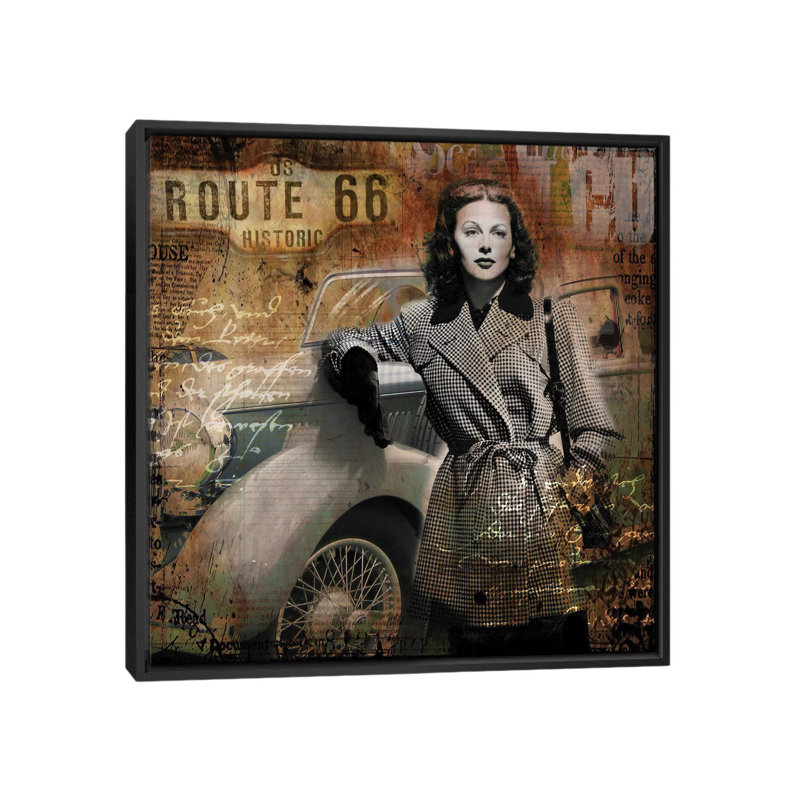 «Route 66», impression sur toile, H 18 po x l 18 po x P 1,5 po, Toile encadrée noire