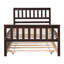 Lit plateforme simple avec lit gigogne escamotable, cadre de lit en bois de pin massif avec tête de lit à lattes et lattes de bois robustes, aucun sommier tapissier requis-1908990548