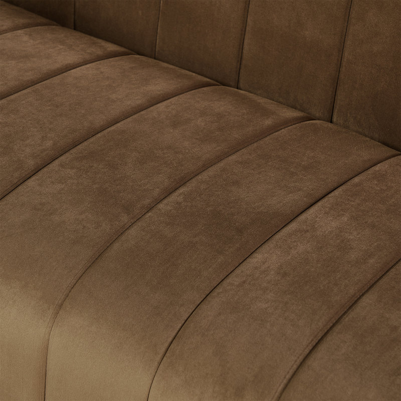 Rosio Foxy Velvet Sofa  Fully Assembled, Dark Brown