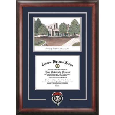 NCAA New Mexico Lobos Spirit Graduate Diploma with Campus Images Lithograph Frame