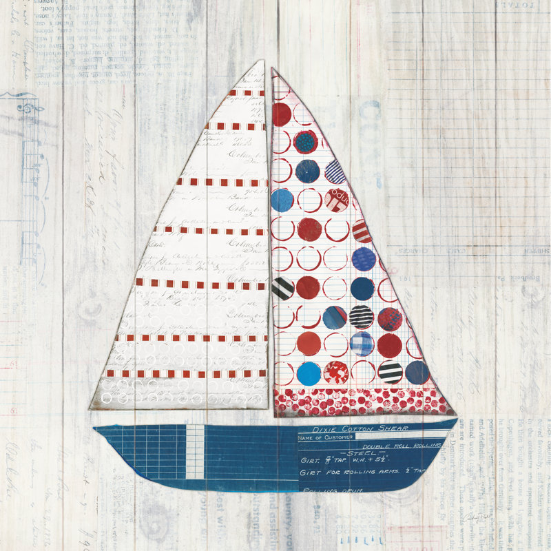 Wind And Waves I Nautical by Courtney Prahl - Wrapped Canvas Print, 30cm H x 30cm W x 3.8 cm