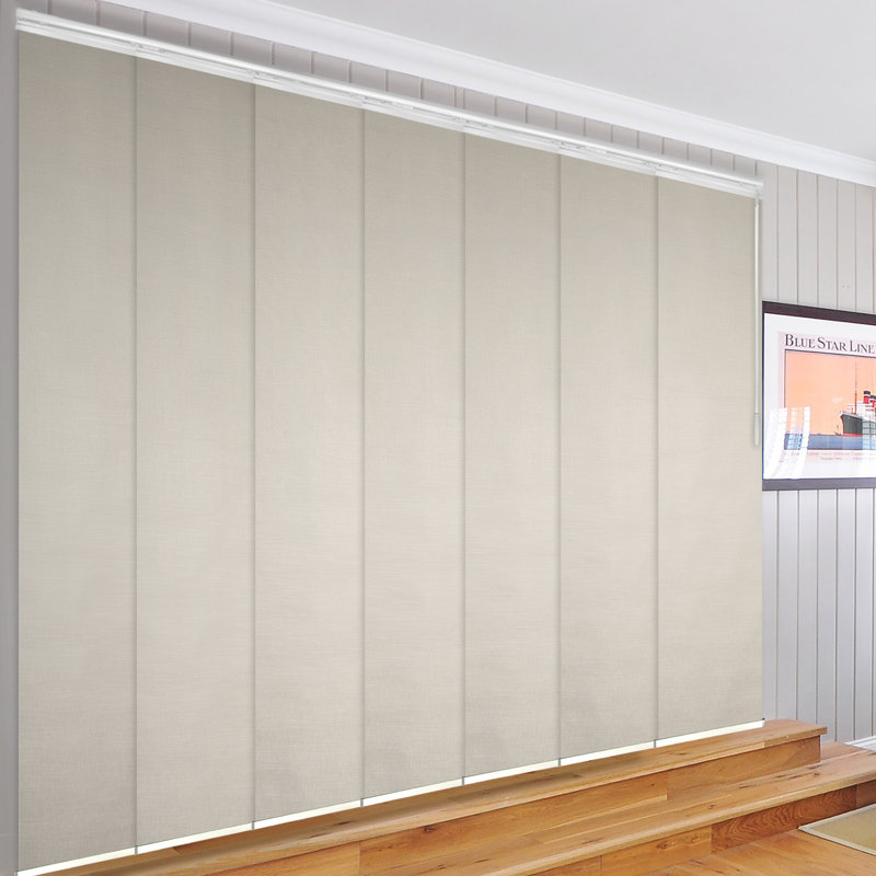 Rail extensible à panneau simple 7 panneaux Pearl l 110 po à 153 po x H 94 po, largeur de panneau 23,5 po, Blanc