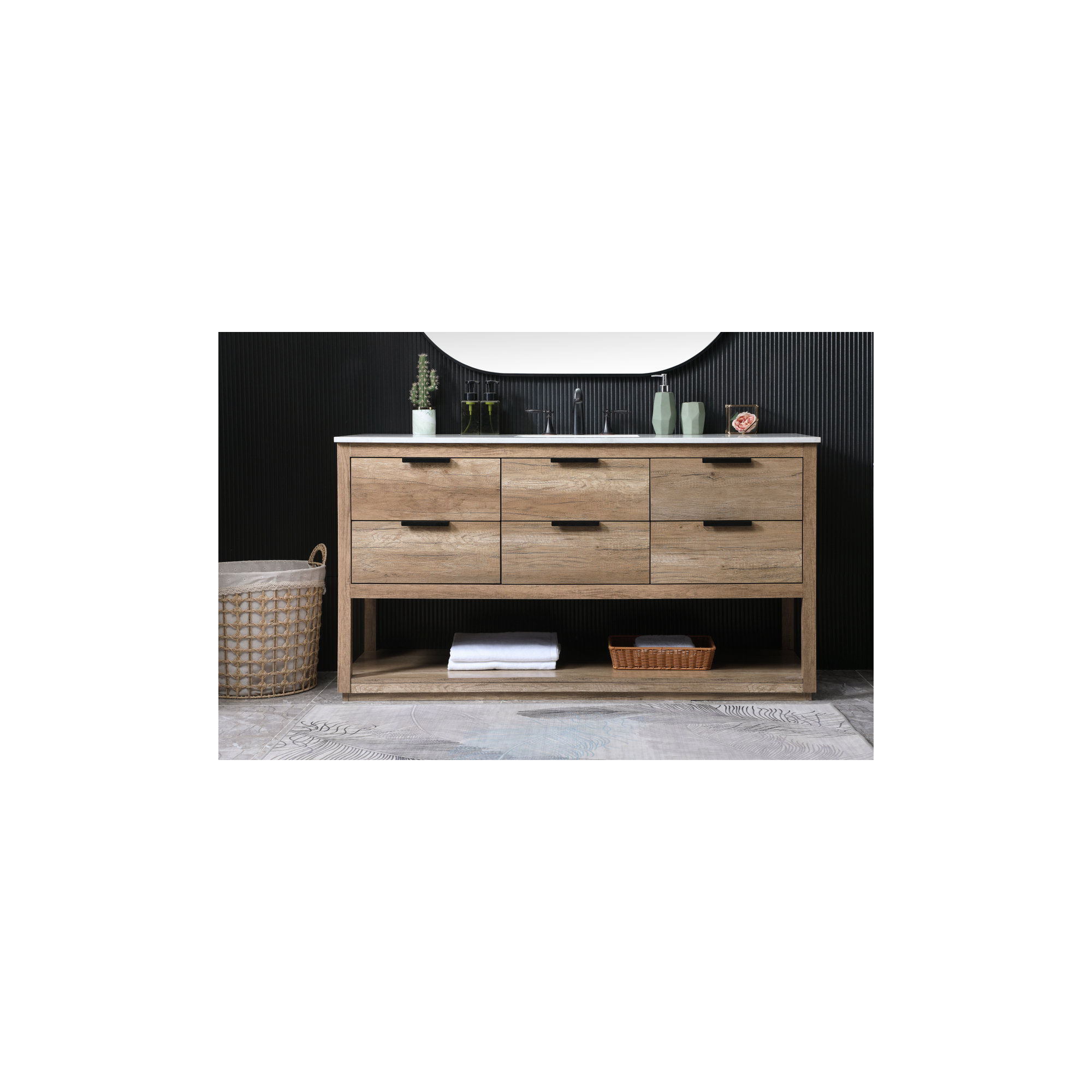 Felicity 60'' Single Bathroom Vanity, Natural Oak