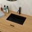 Lavabo de salle de bain encastré en céramique noir 21 "x 14,75" avec trop-plein