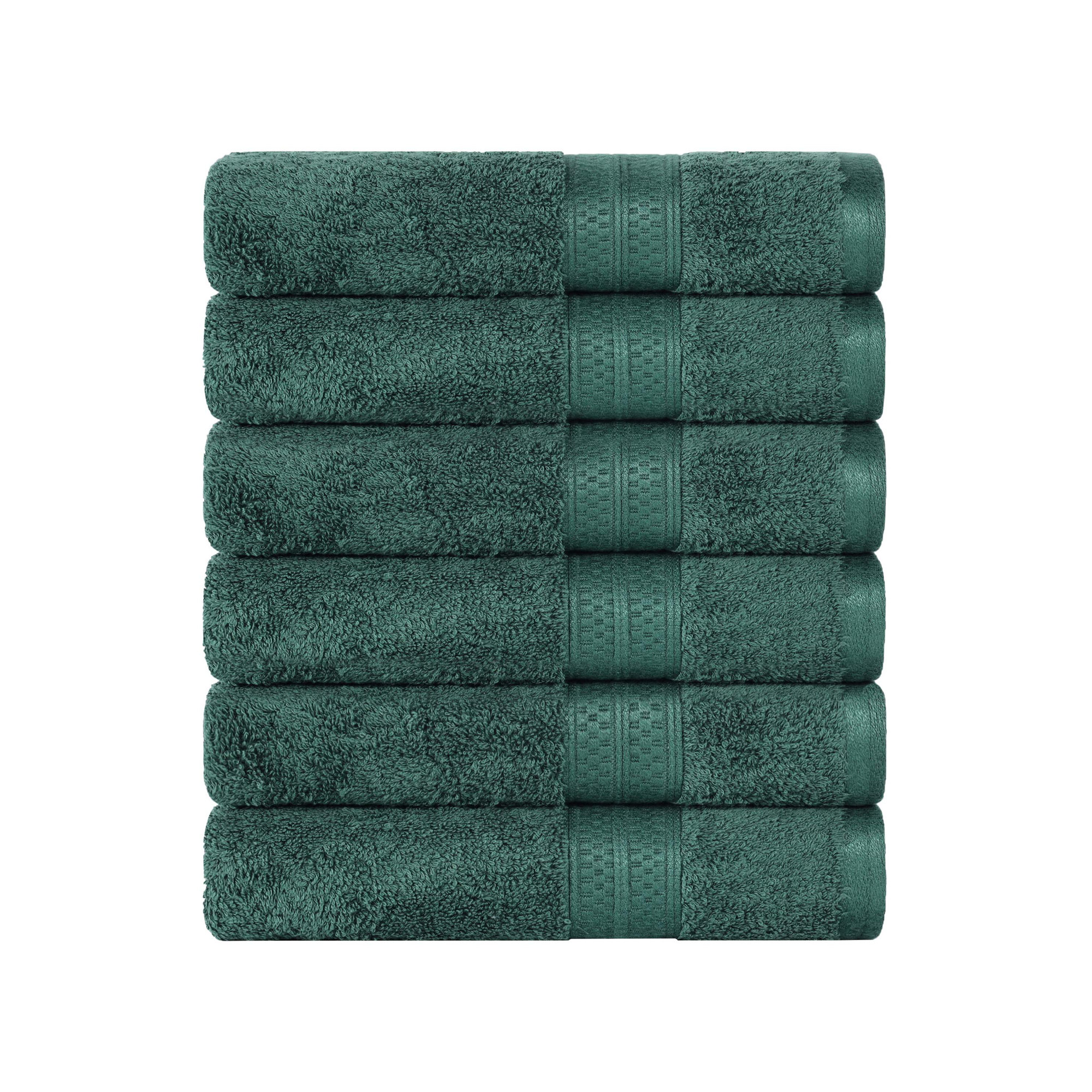 Nolhan 60% Cotton and 40% Rayon from Bamboo Hand Towel Set, Hunter Green
