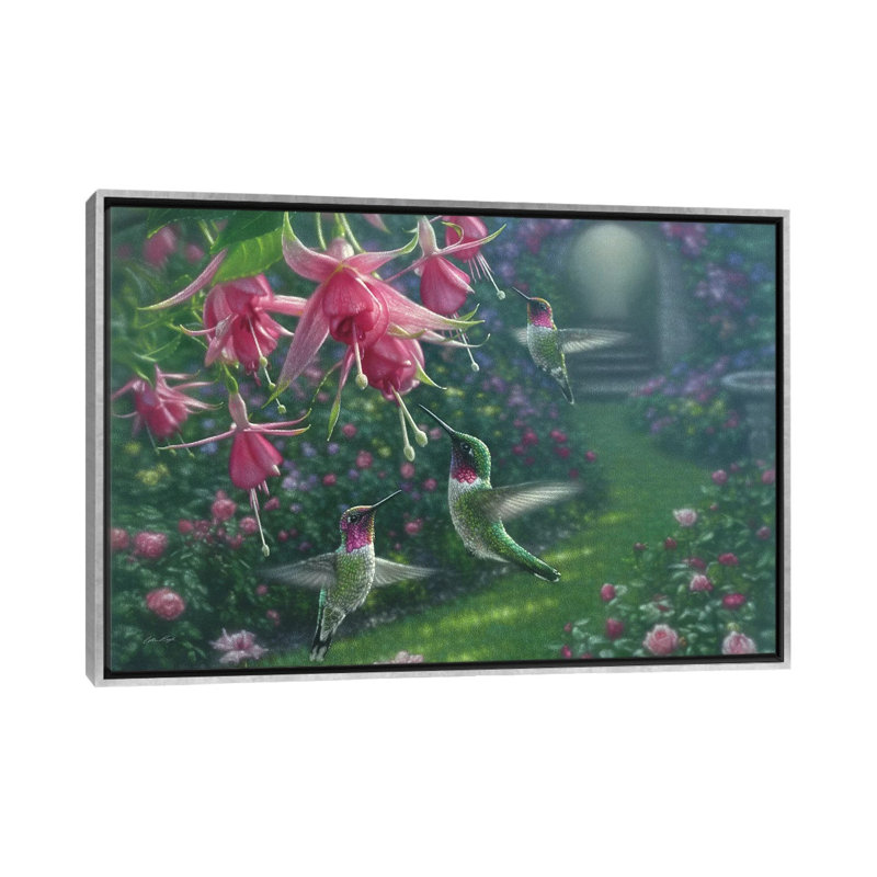 «Hummingbird Haven, Horizontal» par Collin Bogle - impression d'art graphique, Pas de tapis, H 26 po x l 40 po x 1,5 po