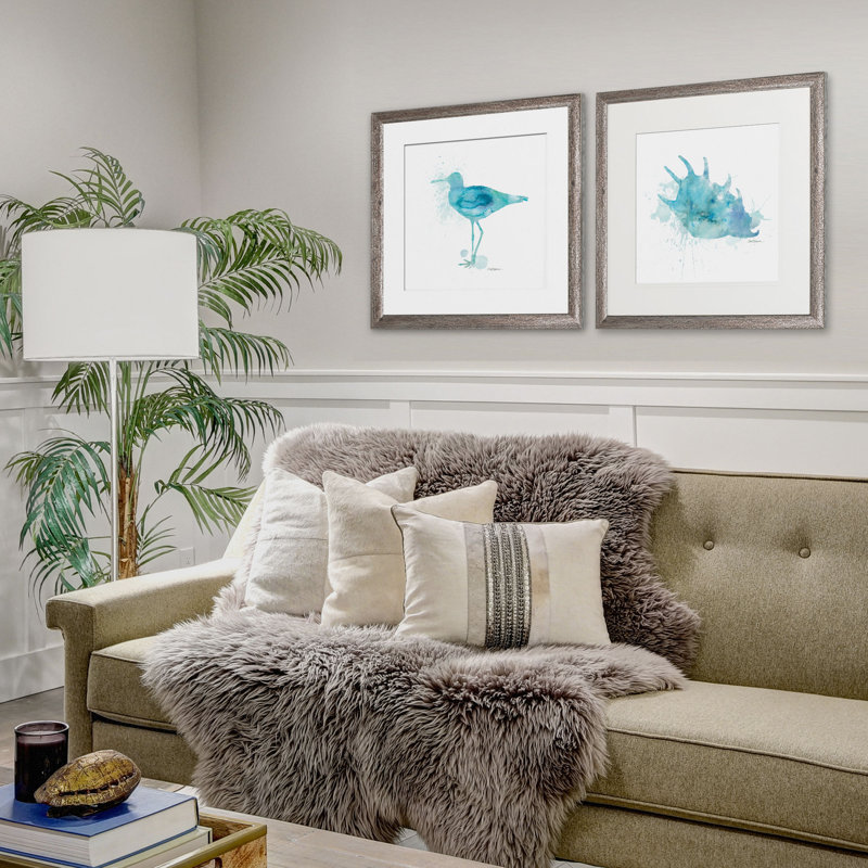 " Coastal Wash " 2 - Pieces, Brown Framed
