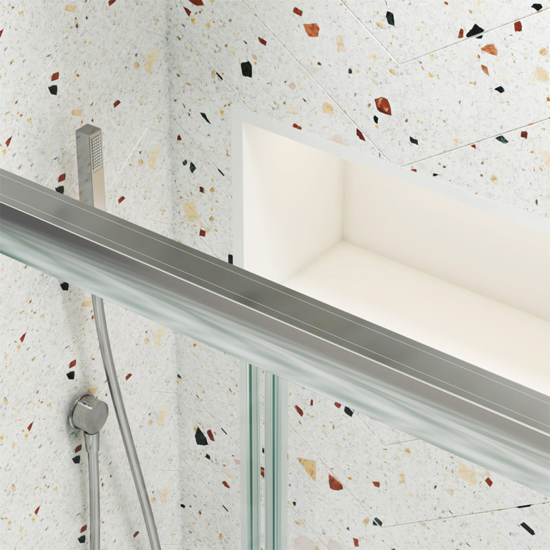 Porte de douche de baignoire Bypass, Argent argent
