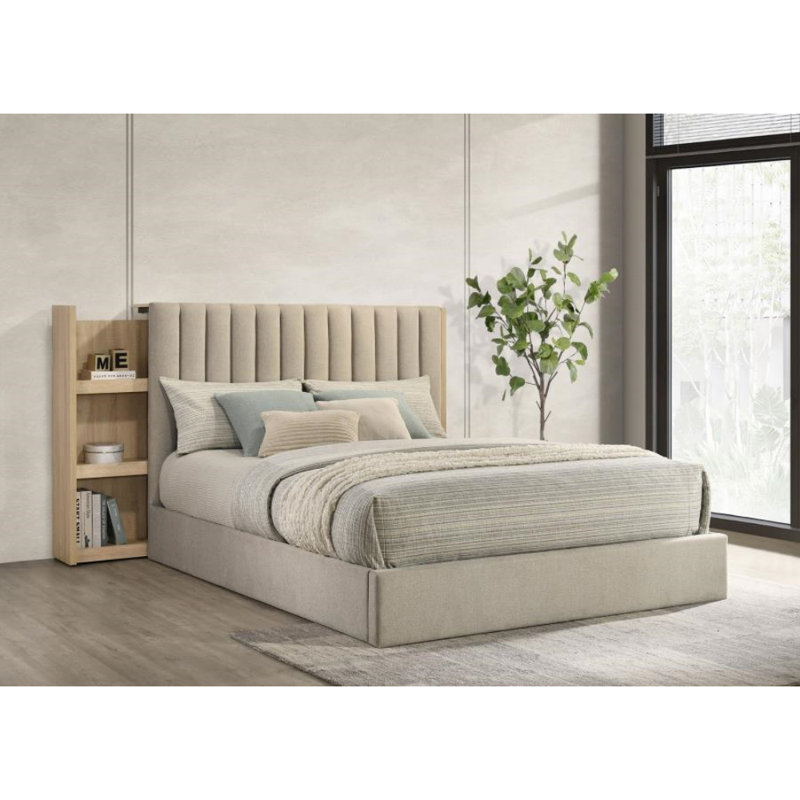 Poole Bookcase Panel Storage Bed, King