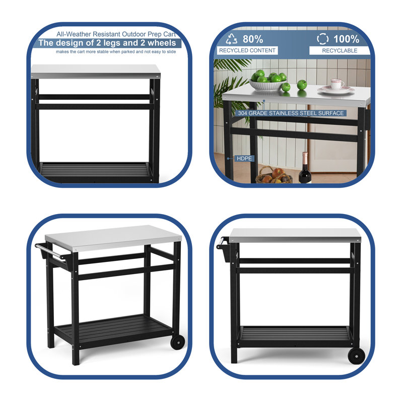 Wylee Kitchen Cart, Black