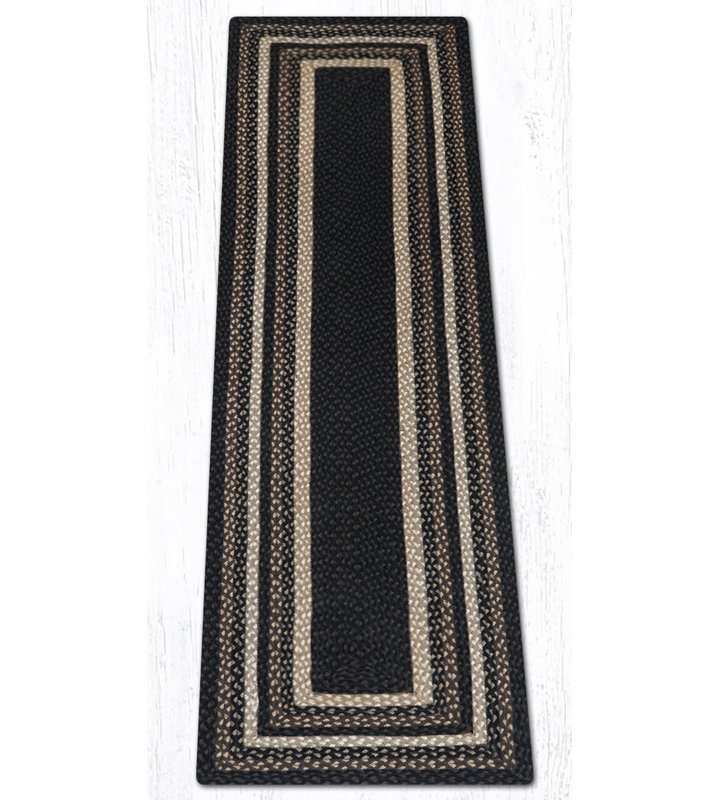  Tapis tressé à la main moka / Frappuccino, 2 pi x 8 pi