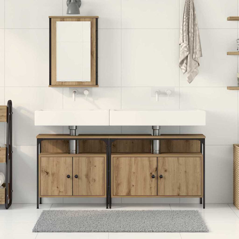  Bathroom Vanity Units 80 X 30 X 60 Cm Engineered Wood, Brown