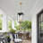 Farmhouse Outdoor Pendant Light, 3-Light Black And Brass Lantern Chandelier Ceiling Light Fixture Adjustable Height Hanging Lighting With Clear Glass For Porch, Kitchen Island, Dining Room, Entryway-249198054