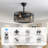 Vergel - 20 inches Caged Style Retro Indoor 8 Blade Standard Ceiling Fan with LED Light Kit Included