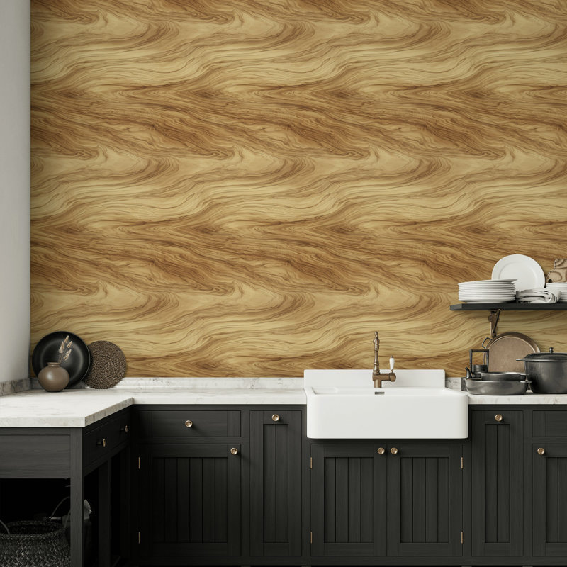 Papier peint en bois grain mural rustique, Non-collé