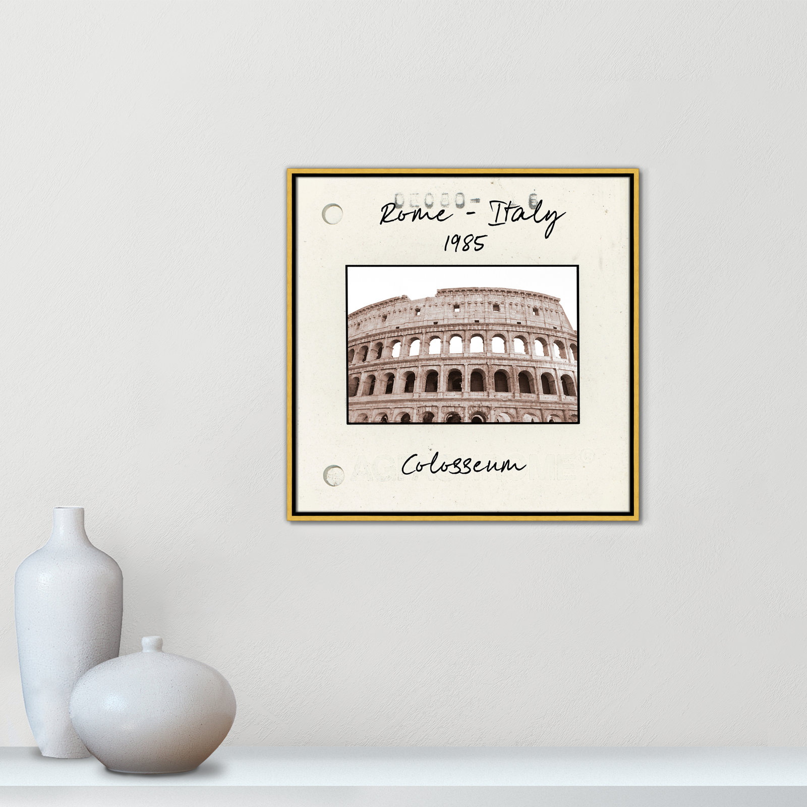 Ritona "Rome, Italy - Colosseum" Print, Gold Floater Framed Canvas, 25.5" H x 25.5" W x 2" D