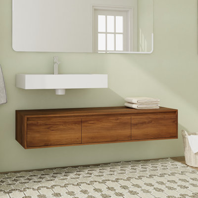 Meuble-lavabo mural simple 60 po avec comptoir en résine