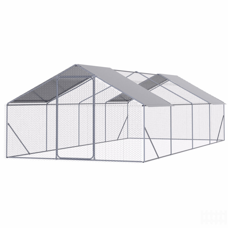 Poulailler d'extérieur en métal Big Space, H 78,74 po x l 314,96 po x P 118,11 po