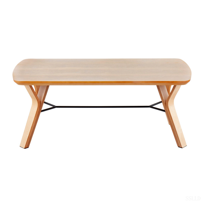 Banc Folia Mid-Century moderne en bois naturel